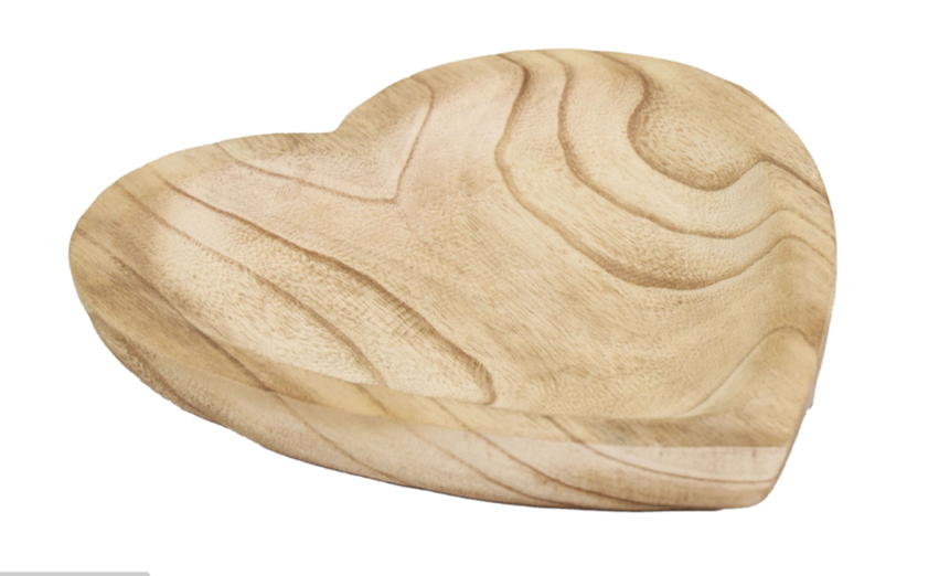 Neu !! Holzschale in Herzform ca. 33 x 36 cm breit aus hellem Holz - Naturprodukt mit schöner Maserung