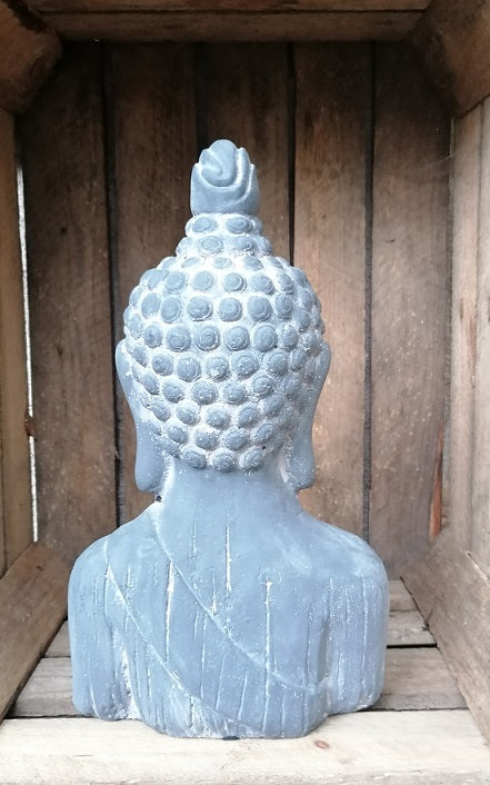 NEU !! Buddha ca. 26 cm hoch aus Beton / Zement Dekoration Skulptur Figur Buddhismus Indien Religion Statue