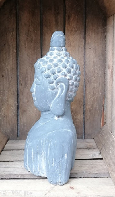 NEU !! Buddha ca. 26 cm hoch aus Beton / Zement Dekoration Skulptur Figur Buddhismus Indien Religion Statue