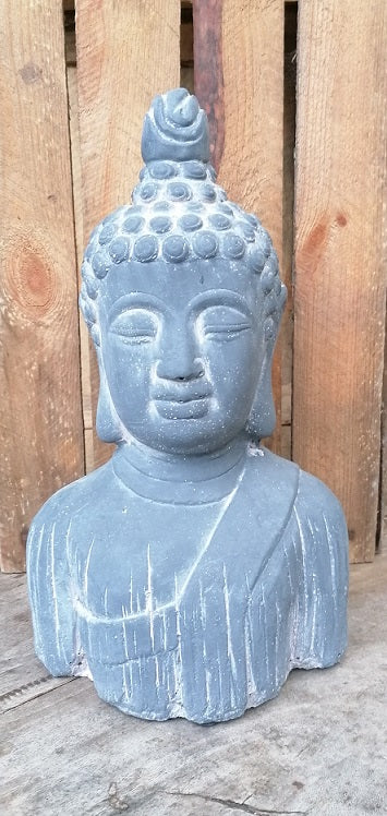 NEU !! Buddha ca. 26 cm hoch aus Beton / Zement Dekoration Skulptur Figur Buddhismus Indien Religion Statue