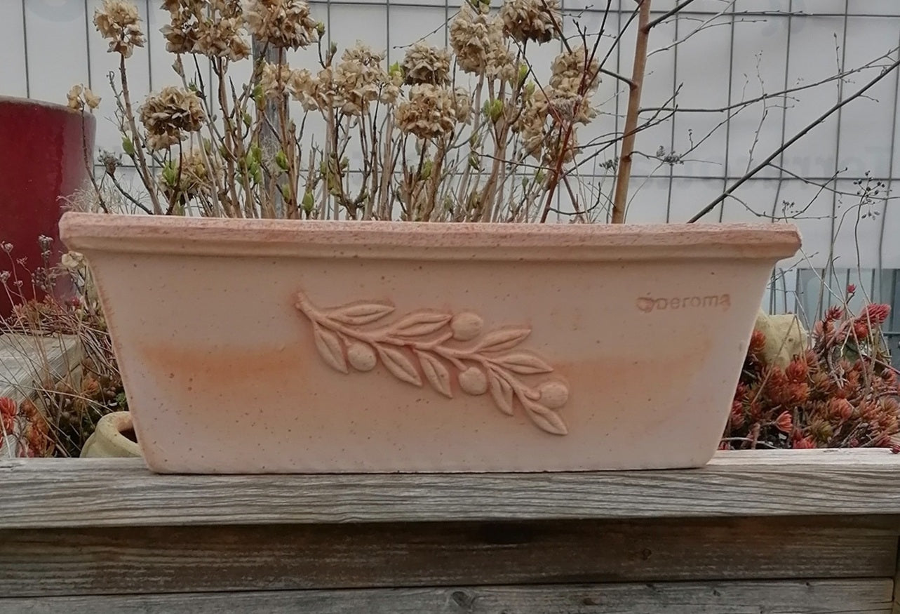 Original italienischer hochwertiger Blumenkasten mit Olivendekor ca. 3 – La  Casa