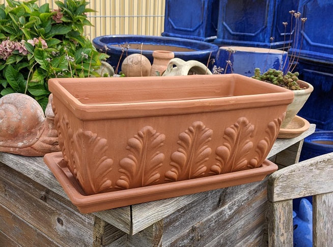 NEU !! Orig. ital. Teller / Untersetzer für 32-er Kasten aus Terracotta, Pflanztopf, Balkonkasten, Blumenkasten, Terrakotta, Garten