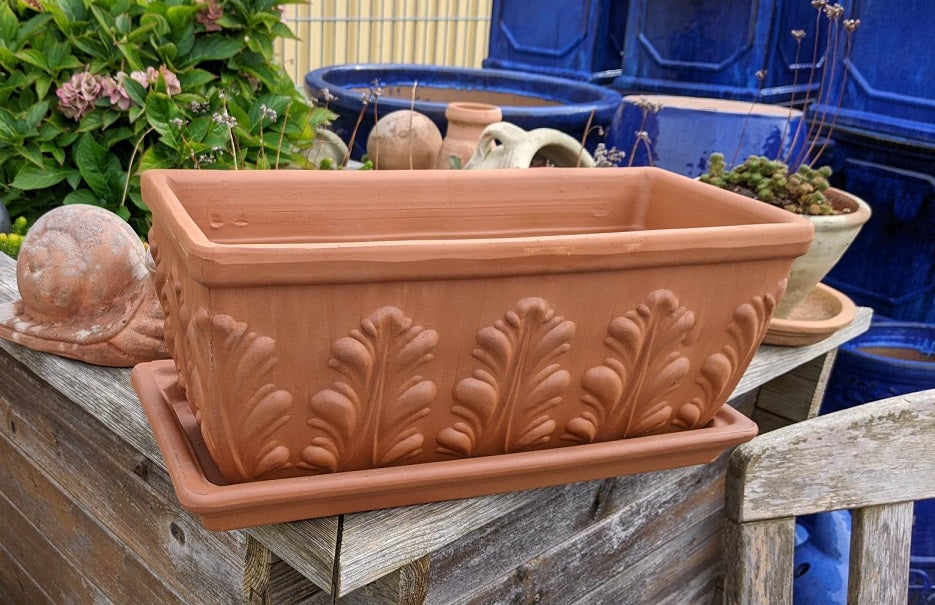 NEU !! Orig. ital. Teller / Untersetzer für 42-er Kasten aus Terracotta, Pflanztopf, Balkonkasten, Blumenkasten, Terrakotta, Garten