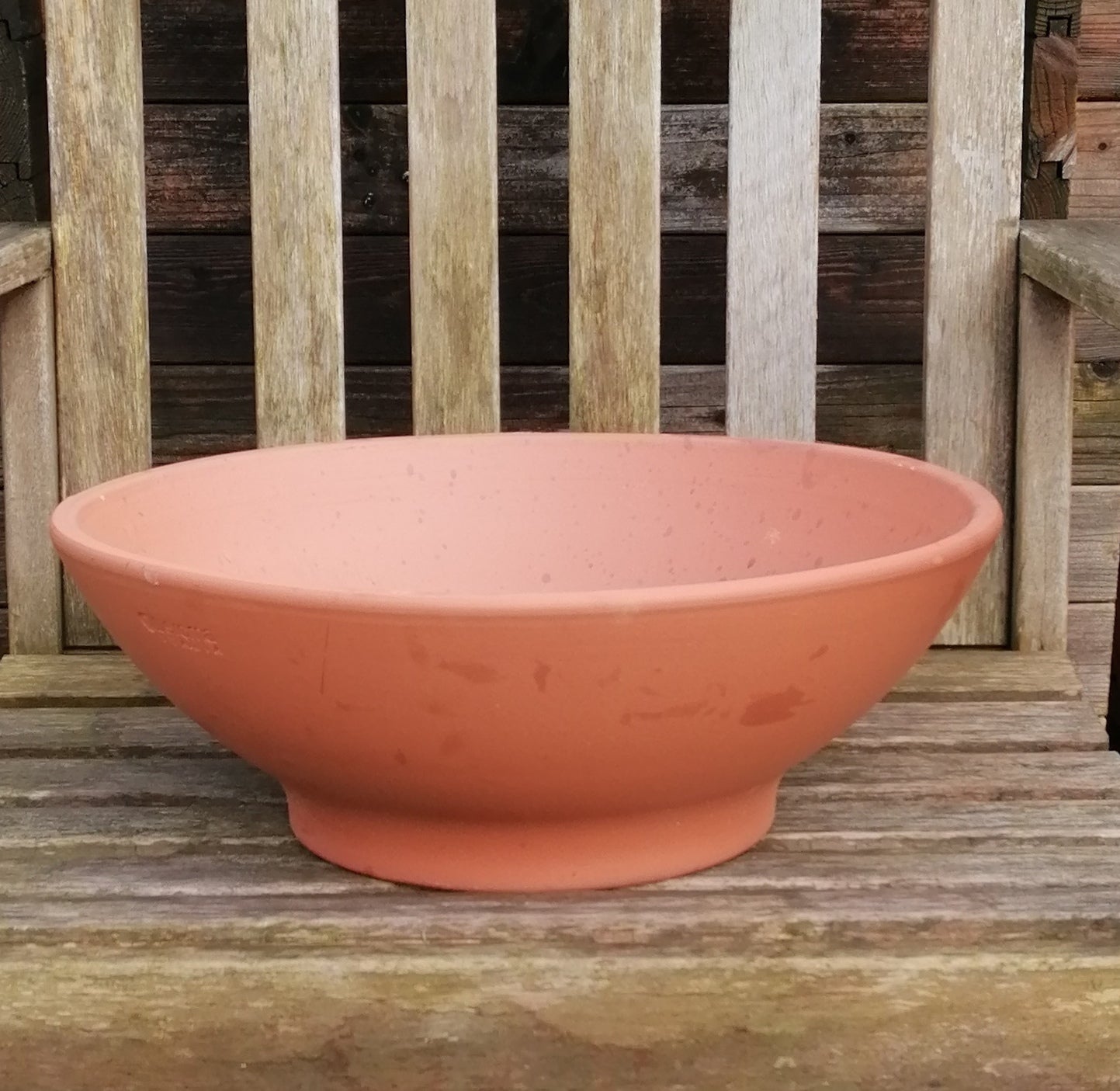 B-Ware !! Schöne schlichte Pflanzschale ø ca. 42 cm aus Terracotta, Pflanzgefäß Blumentopf