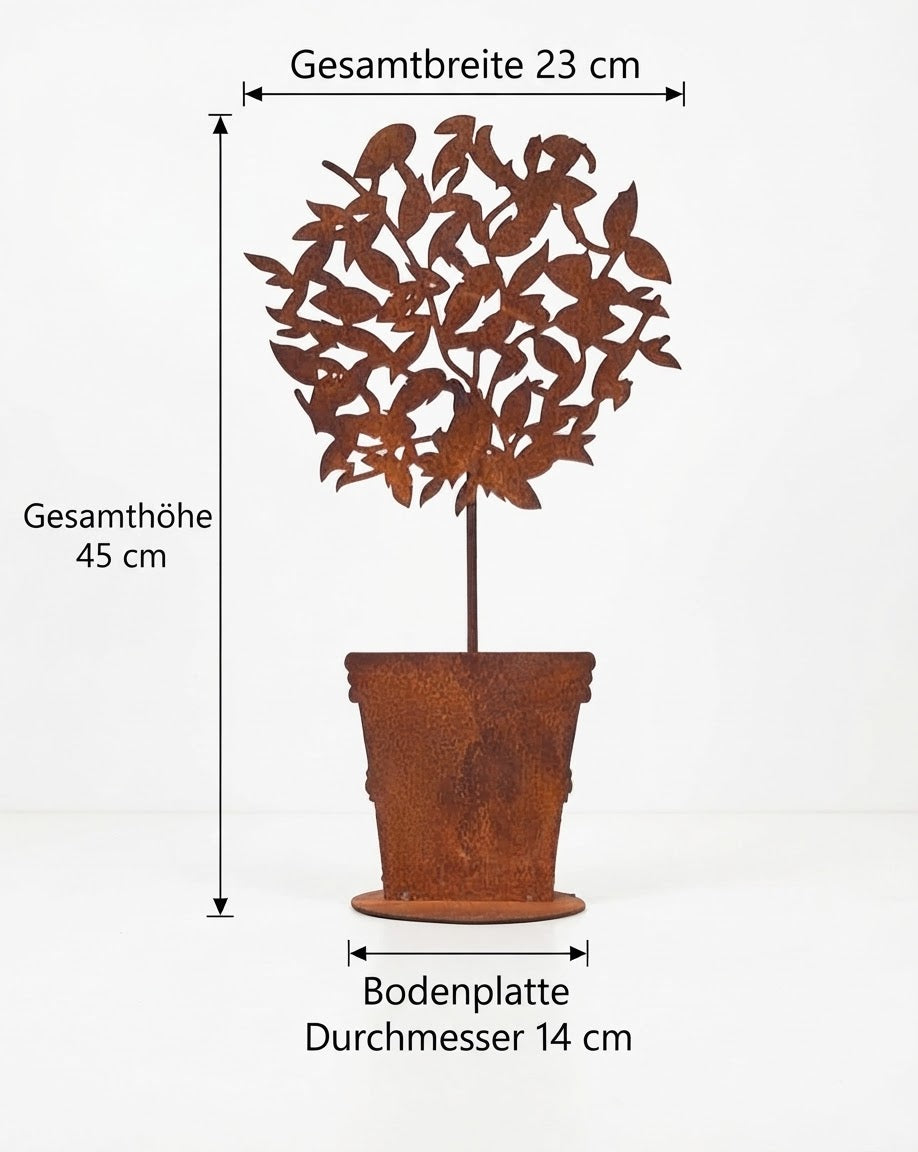 NEU !! Bäumchen im Topf ca. 45 cm hoch aus Metall in Edelrost Dekoration Herbst Frühling Fenster