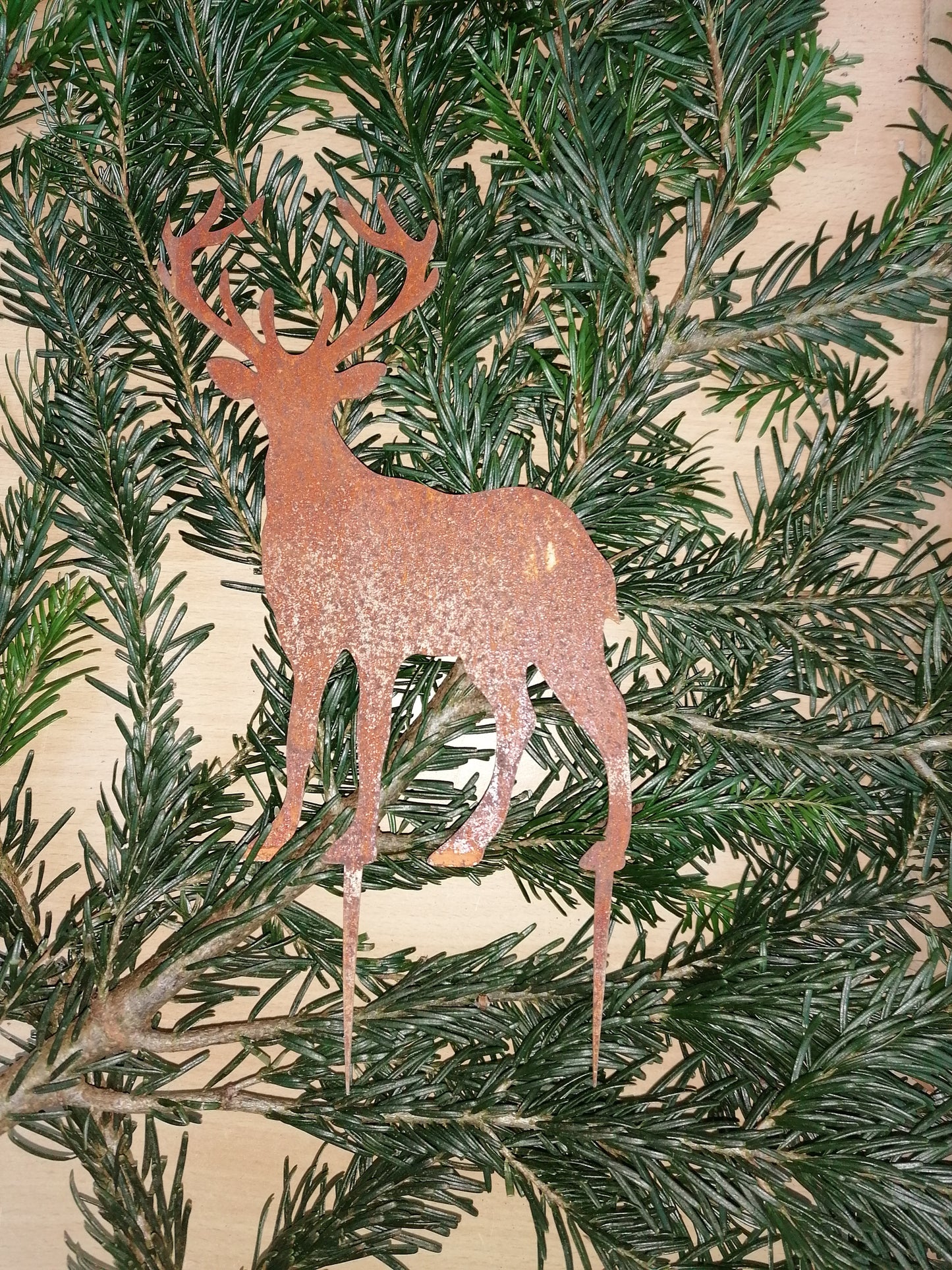 NEU !! Großes 6er Set Dekostecker mini Wald aus Metall in Edelrost Metallstecker für Adventskränze , Gestecke , Blumentopf....