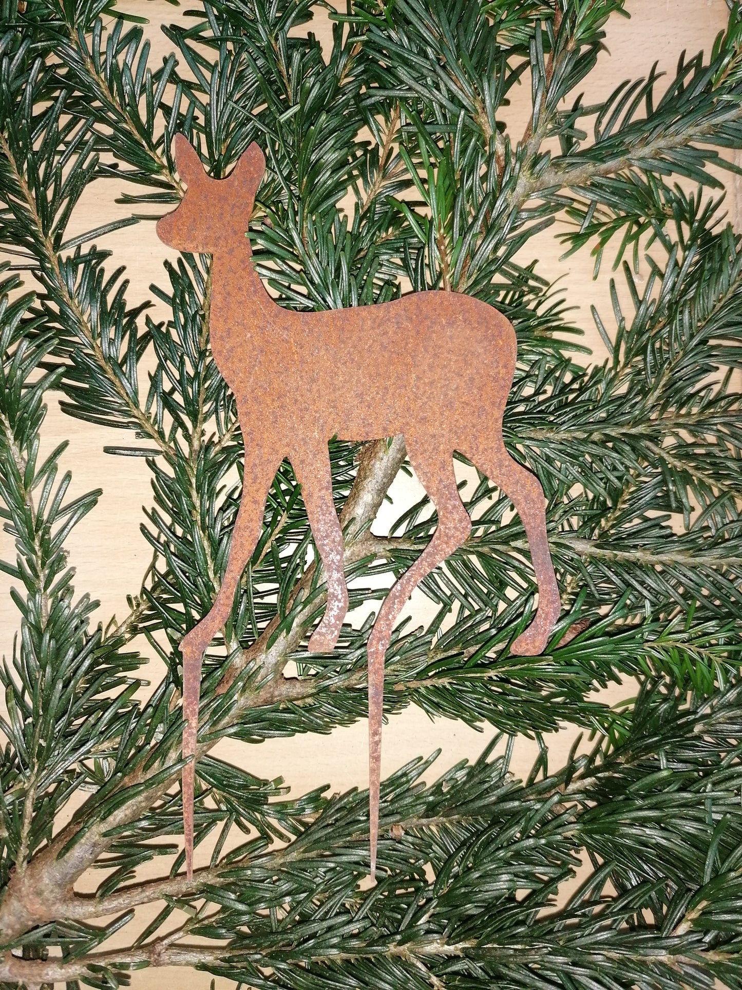 NEU !! Großes 6er Set Dekostecker mini Wald aus Metall in Edelrost Metallstecker für Adventskränze , Gestecke , Blumentopf....