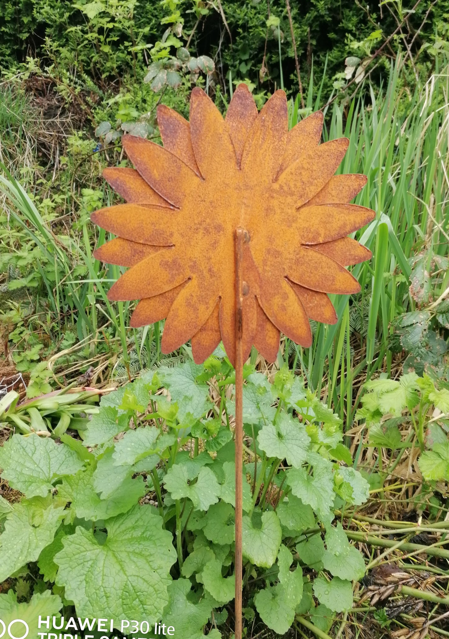 NEU !! Gartenstecker Sonnenblume 80 cm lang aus Metall in Edelrost Deko Rankhilfe