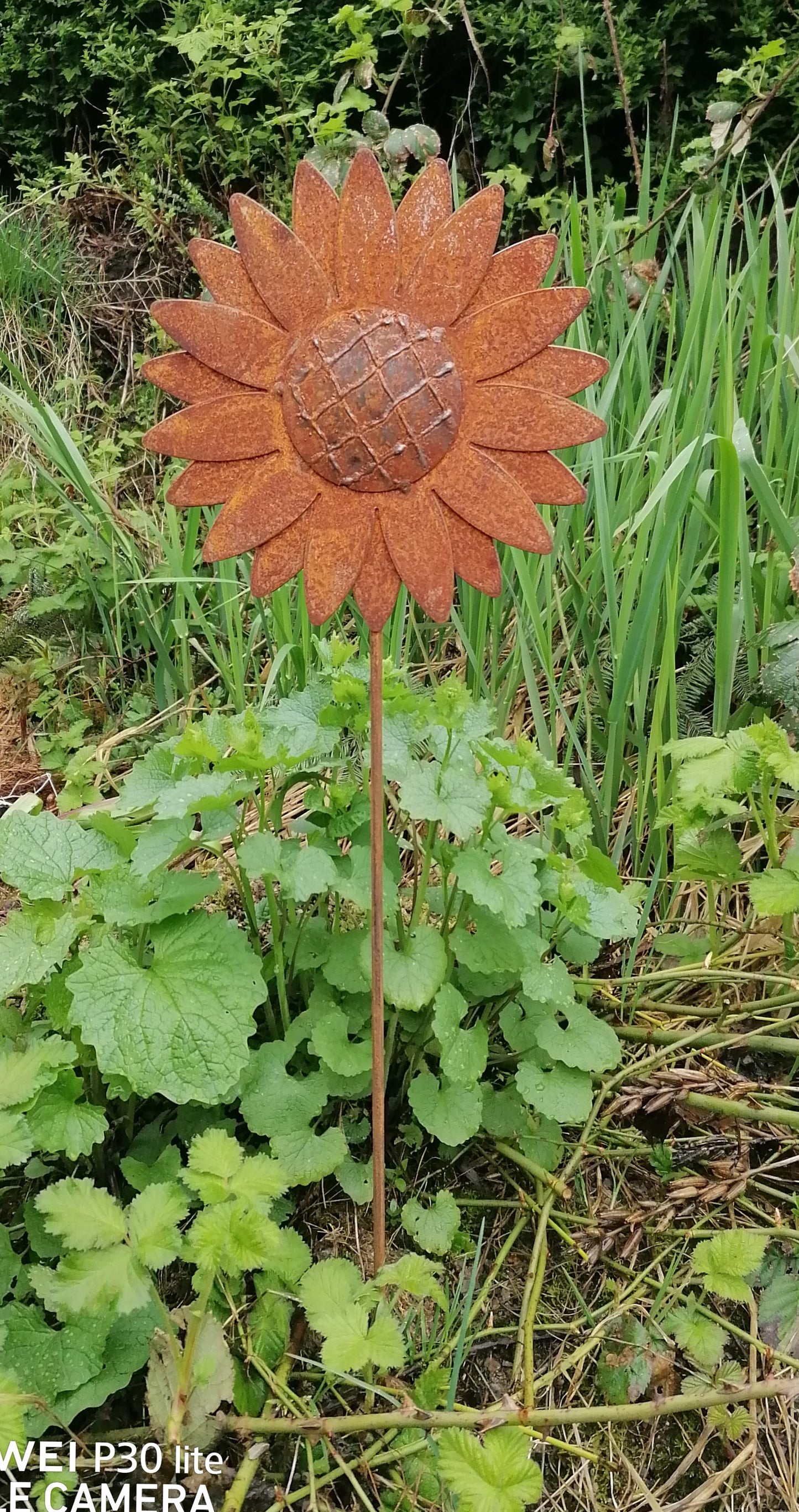 NEU !! Gartenstecker Sonnenblume 80 cm lang aus Metall in Edelrost Deko Rankhilfe