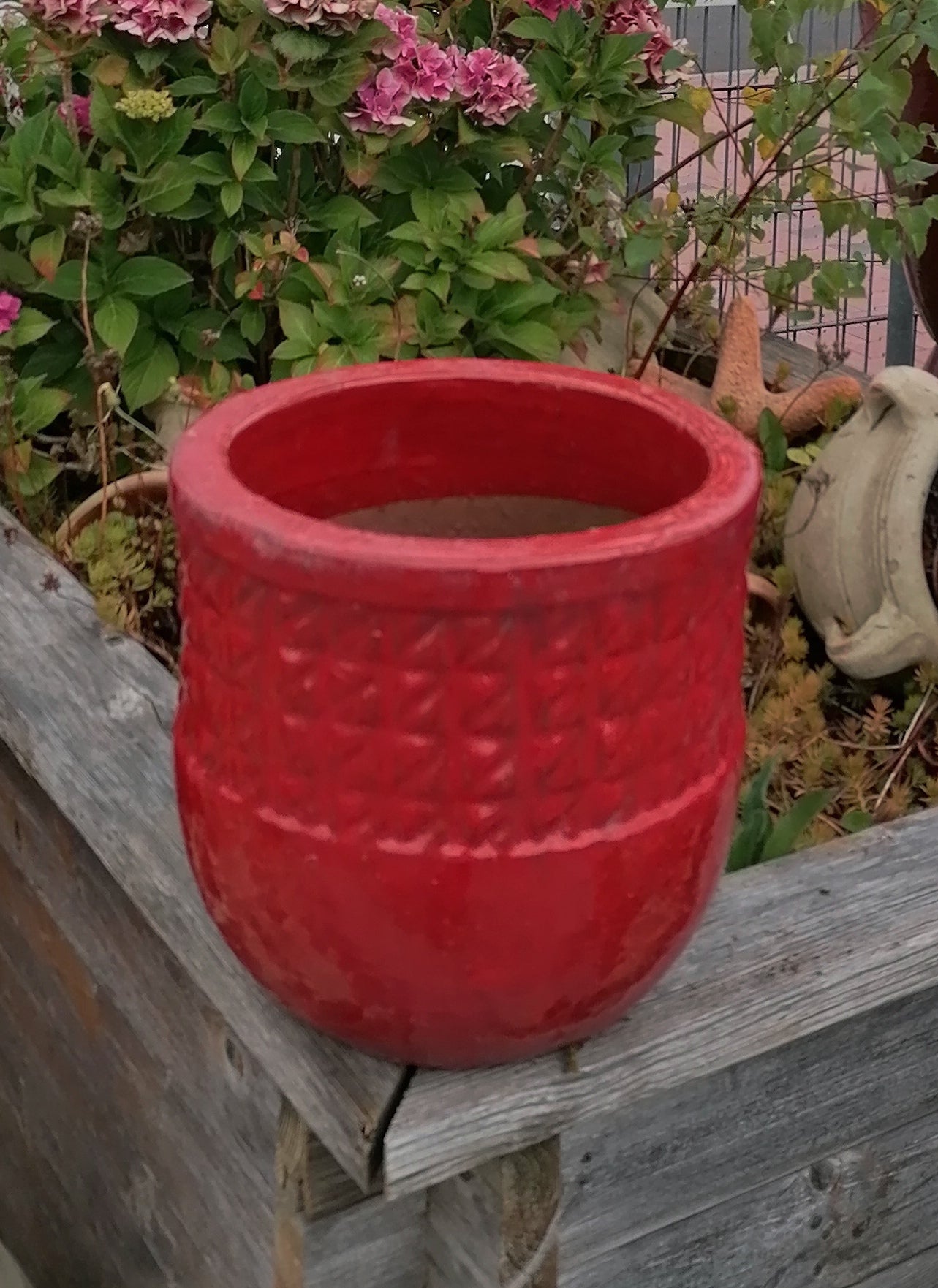NEU!! Frostfester Blumentopf rot glänzend glasiert ø ca. 24 cm aus frostfesten Steinzeug Pflanztopf, Blumenkübel