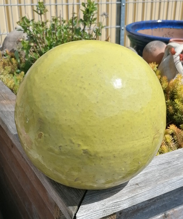 2. Wahl !! Gelbe Kugel ø ca. 30 cm aus Steinzeug, Keramik, Deko, Garte