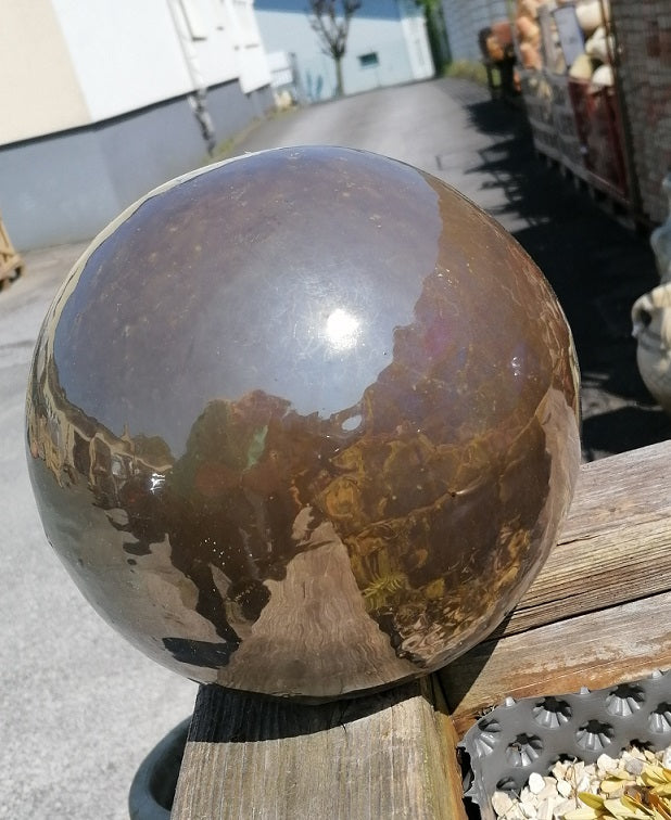 2. Wahl !! Kugel goldbraun ø ca. 20 cm aus Steinzeug, Keramik, Deko, Garten