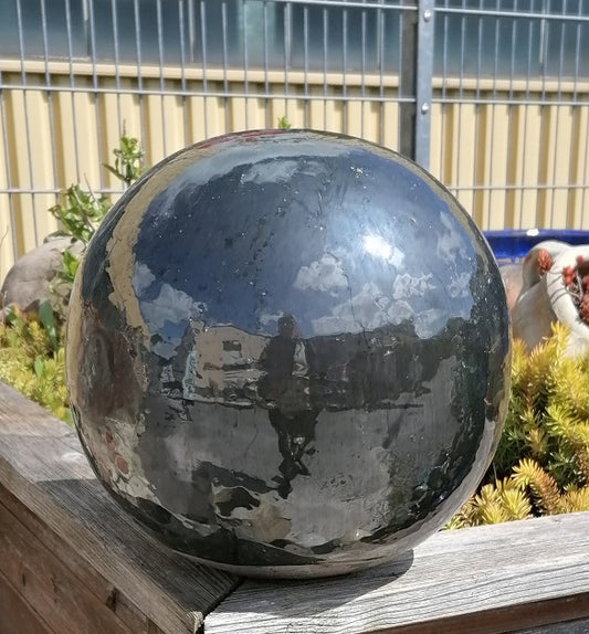 2. Wahl !! Schwarze Kugel ø ca. 20 cm aus Steinzeug, Keramik, Deko, Garten, frostfest