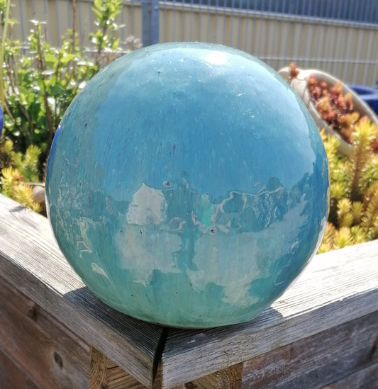 2. Wahl !! Kugel türkis ø ca. 16 cm aus Steinzeug, Keramik, Deko, Garten, frostfest