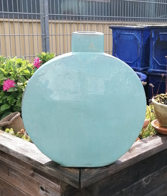 NEU !! Außergewöhnliche wunderschöne Vase ca. 42 cm hoch aus frostfesten Steinzeug türkis glasiert , Dekoration Haus Garten Amphore