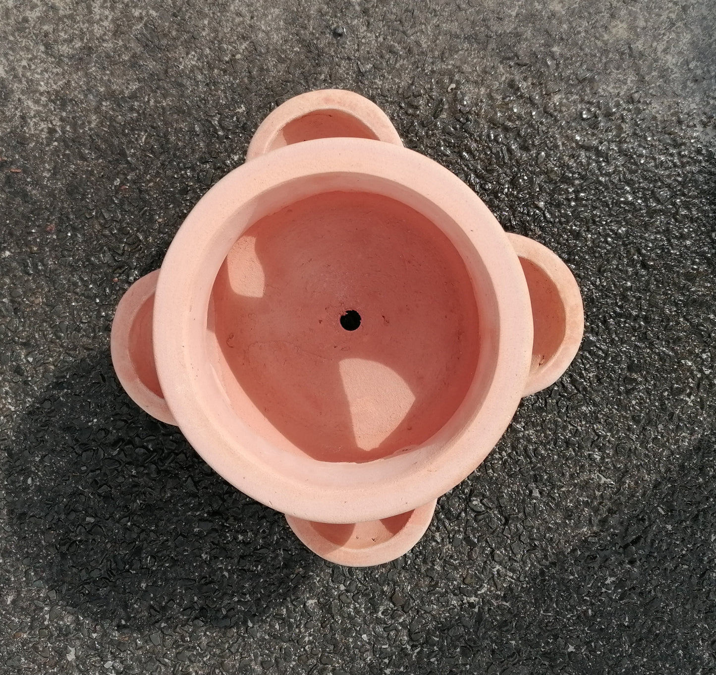 Neu !! Schöner Erdbeertopf / Kräutertopf ca. 20 cm hoch aus rotem Terracotta mit 4 Pflanzkammern Terrakotta mediterran Kakteen Sukkulenten