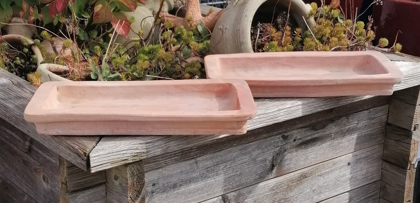 B-WARE !! 2er Set Teller / Untersetzer ca. 31 cm breit aus Terracotta, Terrakotta , Pflanztopf, Balkonkasten, Blumenkasten, Gesteck, Garten , Unterteller