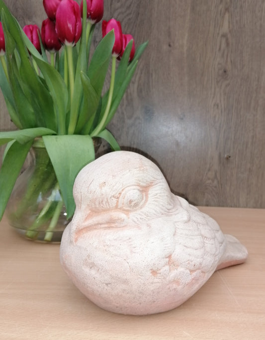 Neu !! B-Ware - Vogel ca. 25 cm lang aus Terracotta Terrakotta Deko Spatz
