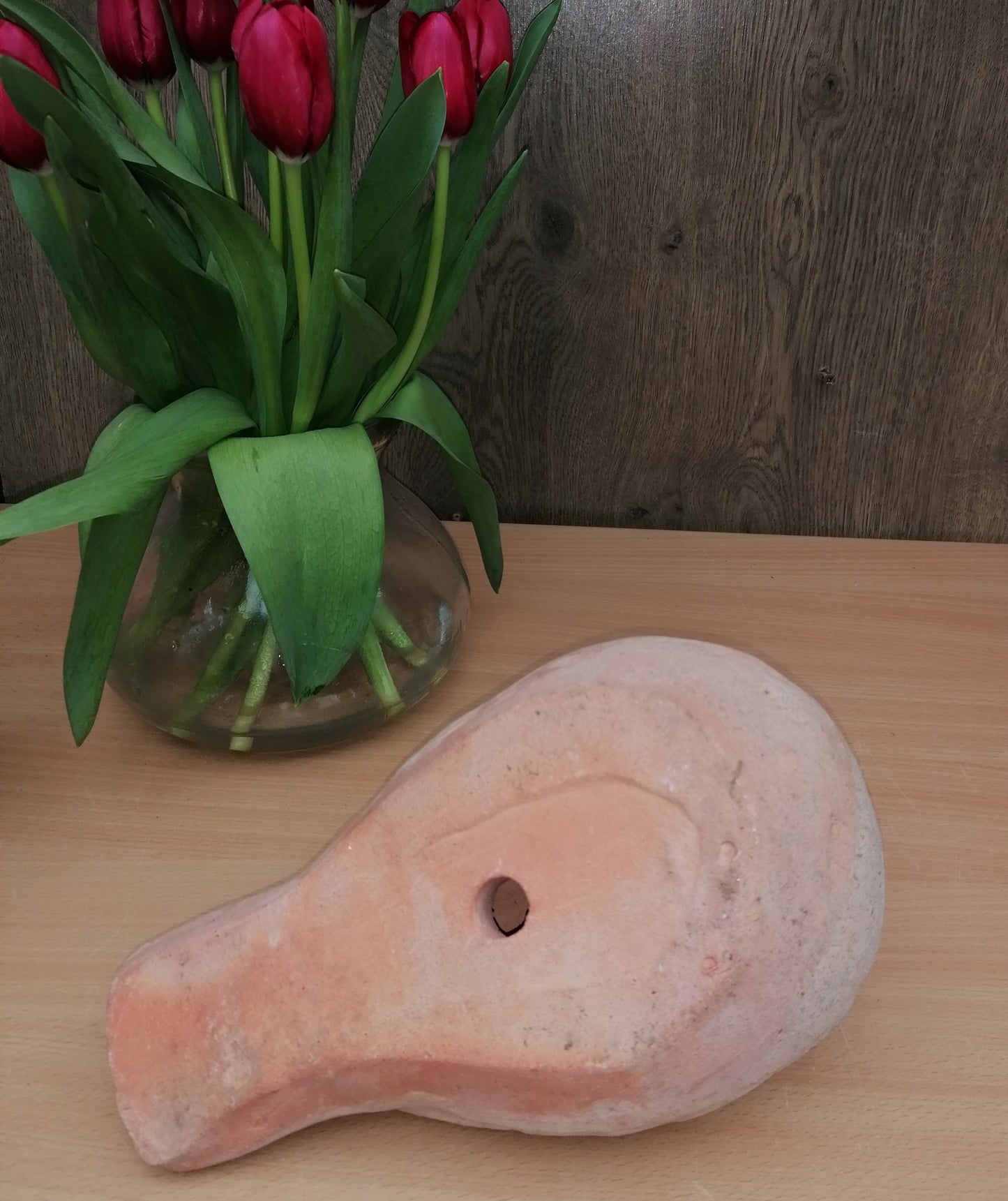 Neu !! B-Ware - Vogel ca. 25 cm lang aus Terracotta Terrakotta Deko Spatz