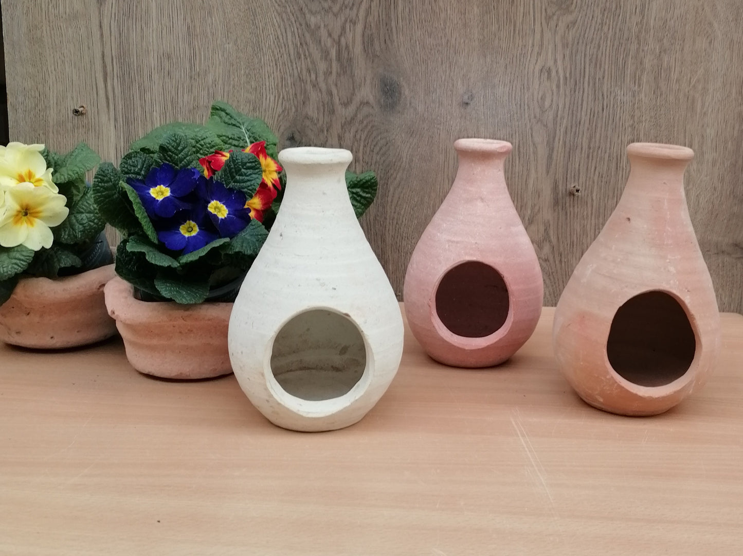 Neu !! 3er Set Teelichthalter je ca. 17 cm hoch aus Terracotta, Terrakotta , Kerzenlicht