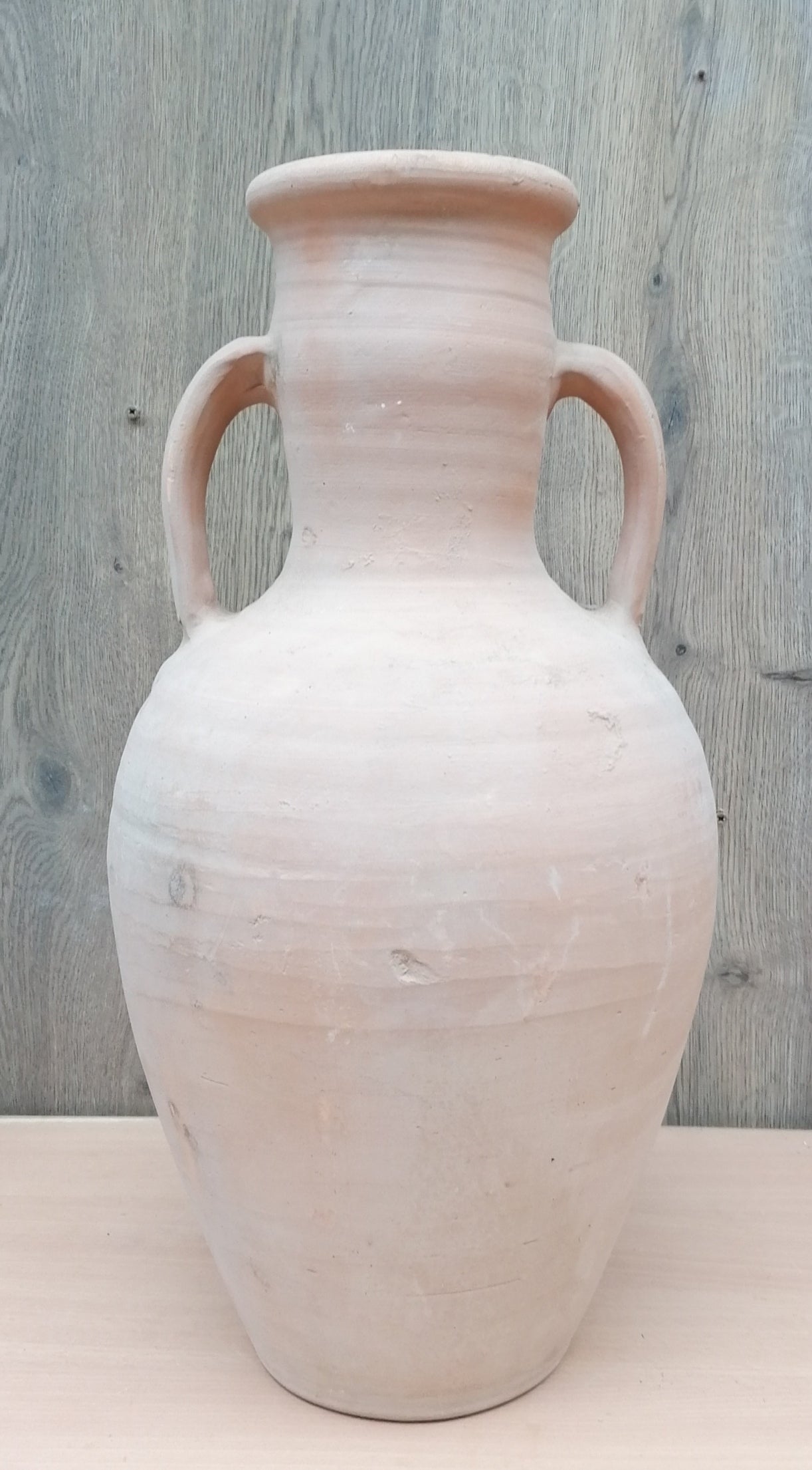 Neu ! Rustikale handgefertigte Amphore ca. 50 cm hoch mit 2 Henkel aus leicht rötlichen Terracotta / Terrakotta Krug Vase