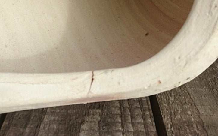 B-WARE !! Handgefertigte, liegende, bepflanzbare Amphore 40-45 cm lang aus Terracotta