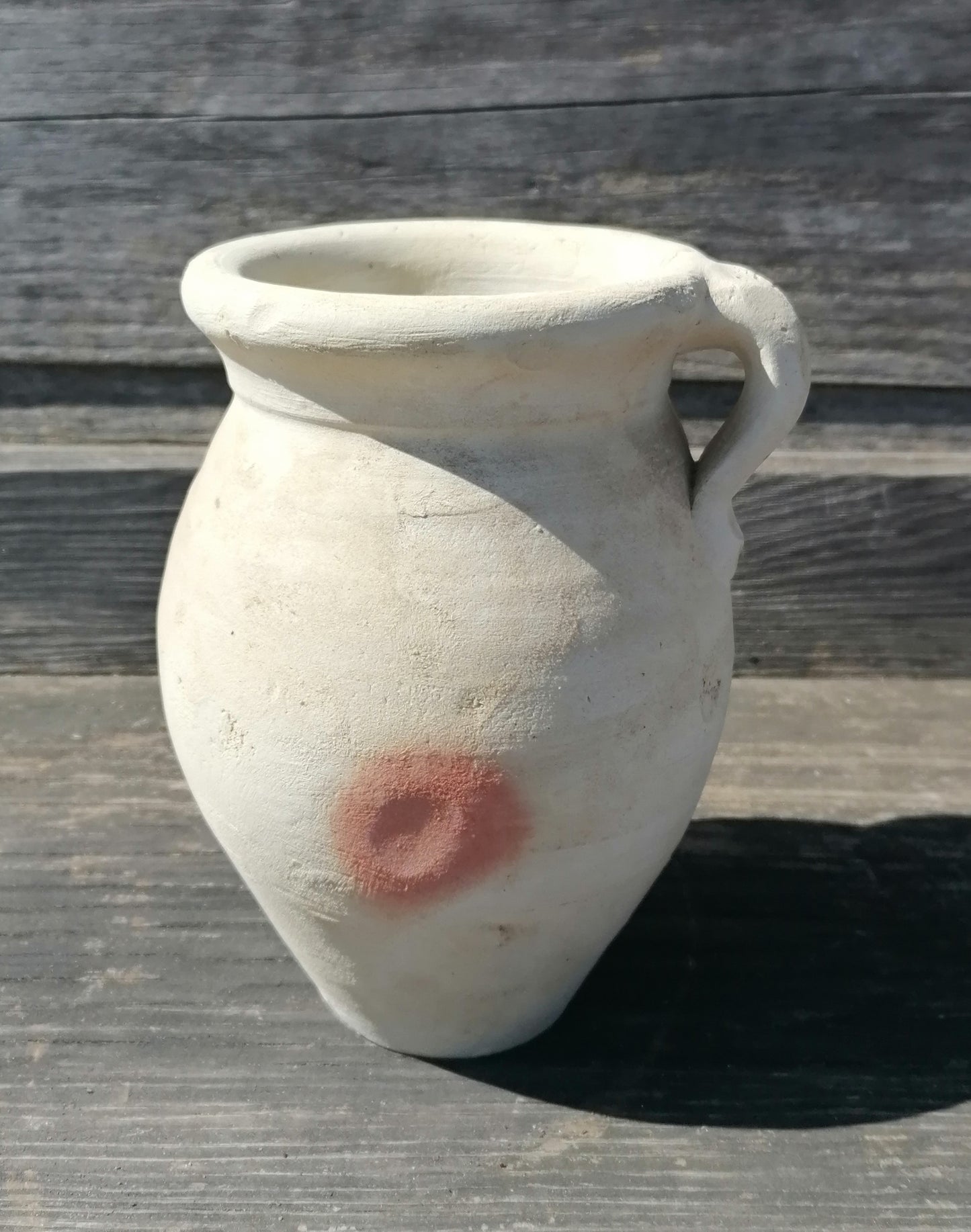 B-WARE ! Rustikal handgetöpferter Krug ca. 18 cm hoch aus Terracotta, Terrakotta , Deko, Vase ,Kanne ,mediterran, Garten ,Deko