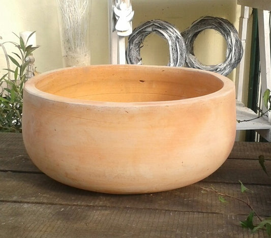NEU !! Schöne große schlichte Pflanzschale ø 38 cm aus Terracotta Terrakotta Pflanzgefäß Blumentopf Blumenschale Pflanztopf