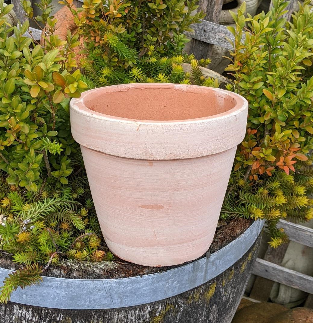 Schöner schlichter Blumentopf ø ca. 22 cm aus rötlichen Terracotta, Pflanzgefäß