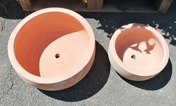 NEU !! 2 er Set Pflanzschalen ø 30 cm + ø 22 cm aus Terracotta , Pflanztopf Blumenkübel Blumentopf