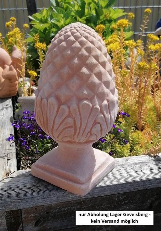 NEU !! Schöner großer Pinienzapfen ca. 60 cm hoch aus roten Terracotta, Terrakotta Deko Garten Herbst Wald Zapfen