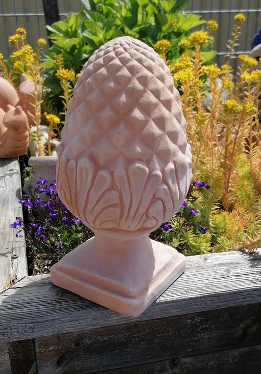 NEU !! Großer Pinienzapfen / Tannenzapfen ca. 45 cm hoch aus echt Terracotta Terrakotta Deko