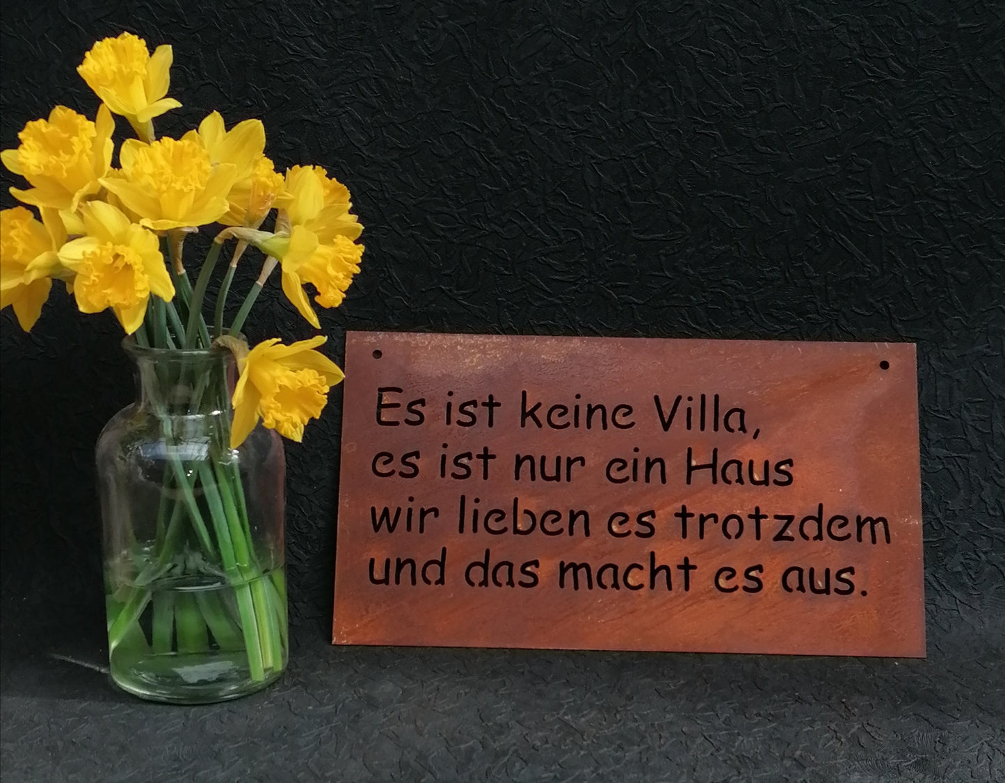 Spruchtafel Villa... 36 cm x 20 cm aus Metall in Edelrost Deko Schild