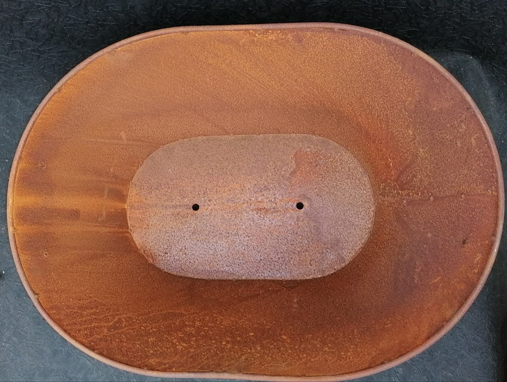 Pflanzwanne / Pflanztrog mit 2 Henkel ca. 34 cm breit aus Metall in Edelrost Pflanzgefäß Blumentopf