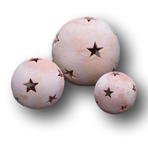 Sternkugel ø 12 cm aus Terracotta, Windlicht