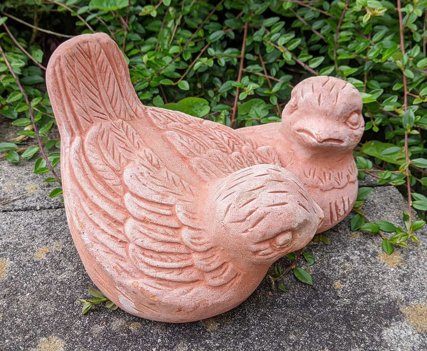 2. Wahl!! Vogelpaar ca. 26 cm breit aus Terracotta, Deko