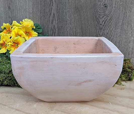Schöne Pflanzschale ca. 20 x 20 cm aus Terracotta, Pflanzgefäß Blumentopf