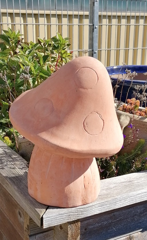 Pilz ca. 29 cm hoch aus Terracotta Herbstdeko Garten Wald