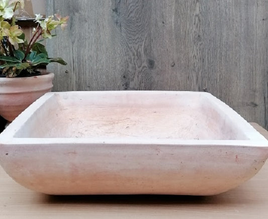 Schöne flache Pflanzschale ca. 43 x 43 cm aus Terracotta, Pflanzgefäß Blumentopf