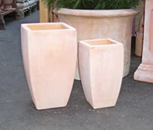 2er Set Blumentöpfe 29 cm und 35 cm hoch aus Terracotta, Pflanztopf Bl – La  Casa