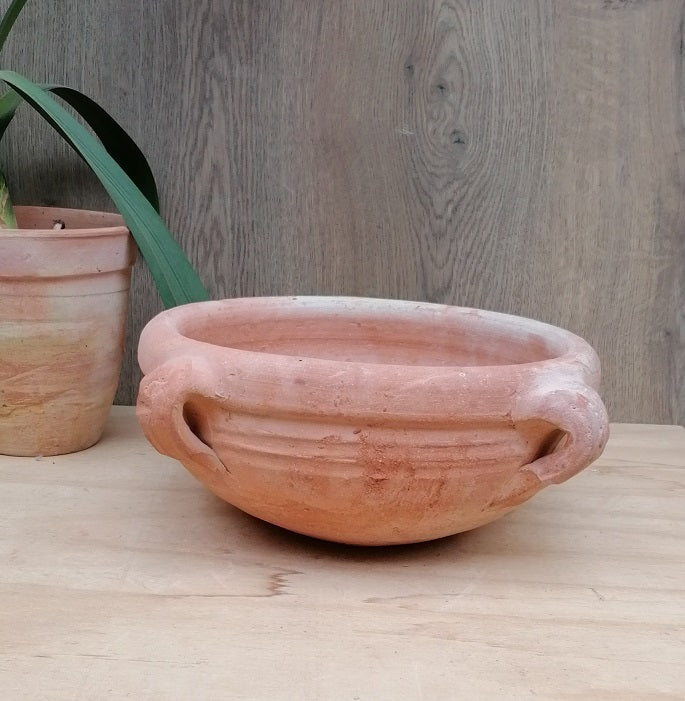 2. Wahl !! Pflanzschale-Blumentopf ca. 32 cm breit mit Henkel aus rötlichen Terracotta