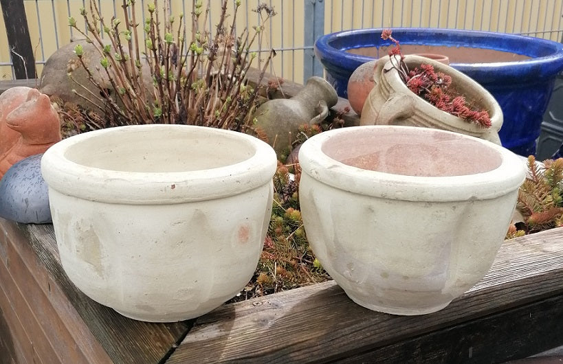 2er Set Blumentöpfe ø je ca. 20 cm aus Terracotta, Pflanztopf, Übertopf