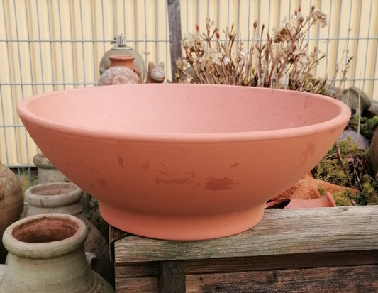 B-Ware !! Schöne schlichte Pflanzschale ø ca. 42 cm aus Terracotta, Pflanzgefäß Blumentopf