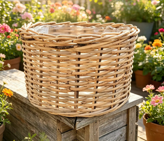 Neu !! Stabiler Pflanzkorb aus Weide - Naturprodukt mit einem Außendurchmesser von 26 cm Handarbeit Übertopf Blumentopf Deko