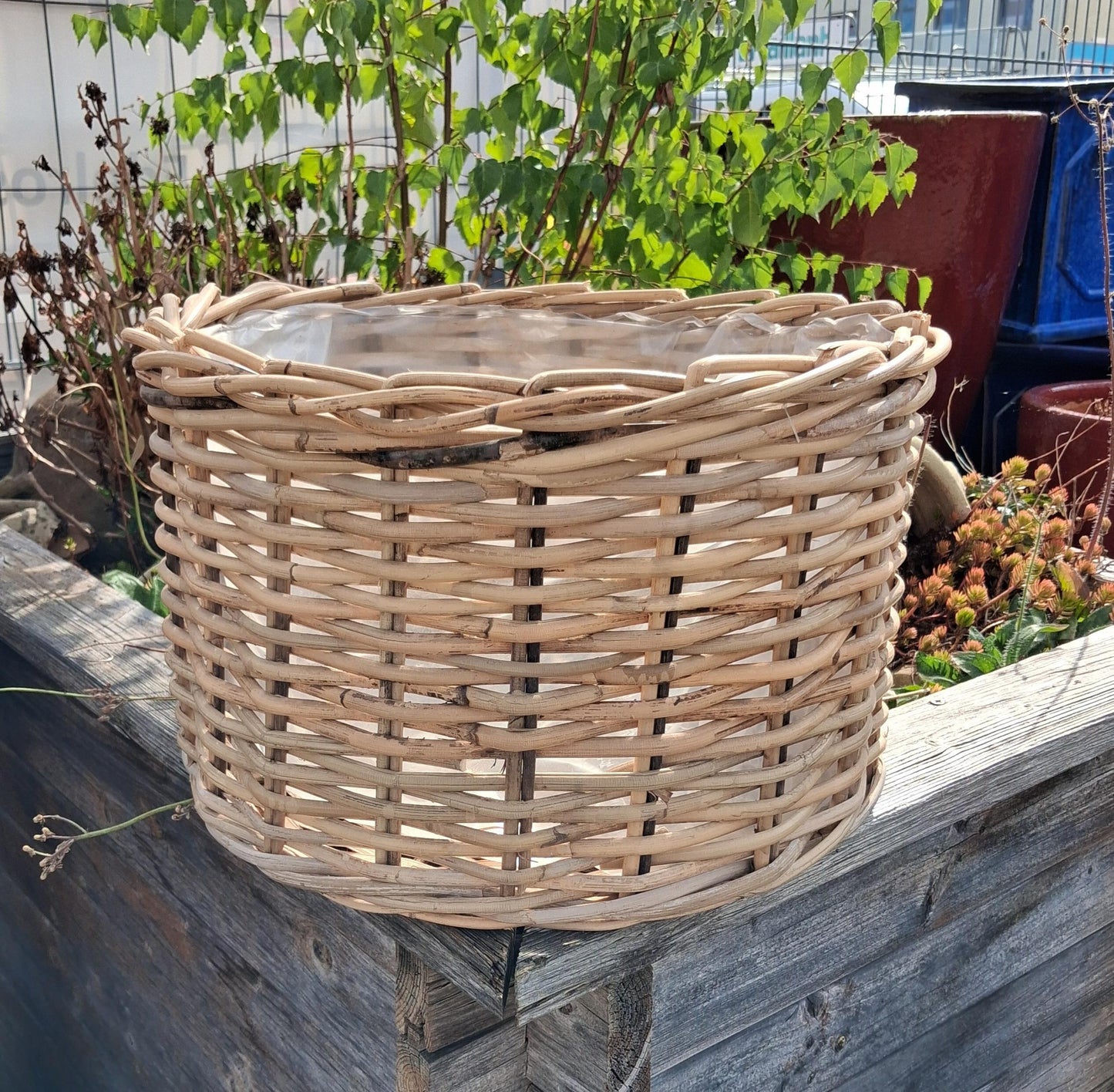 Neu !! Stabiler Pflanzkorb aus Weide - Naturprodukt mit einem Außendurchmesser von 35 cm Handarbeit Übertopf Blumentopf Deko