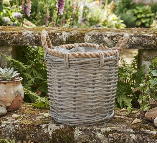 Schöner stabiler Weidenkorb ø 34 cm - Naturprodukt Pflanzkörbe Weide Übertopf