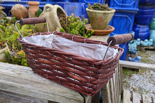 Neu !! Kleiner Pflanzkasten 25 cm breit mit je 2 Henkel aus Weide Blumentopf Pflanzgefäß Blumenkasten