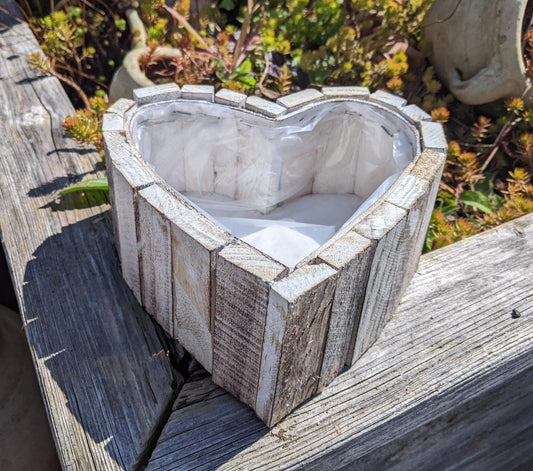 Neu !! Pflanzkorb in Herzform ca. 20 cm breit aus Holz - Naturprodukt Beerdigung Tischdeko Hochzeit Grab Trauer Deko