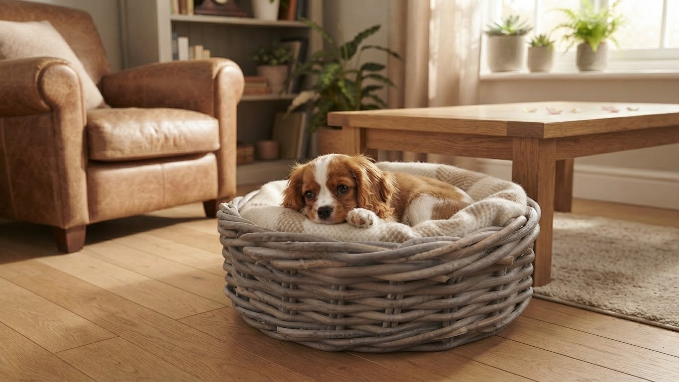 NEU !! Sehr stabiler Pflanzkorb ø ca. 33 cm aus Weide / Rattan - Naturprodukt Katzen - oder Hundekörbchen