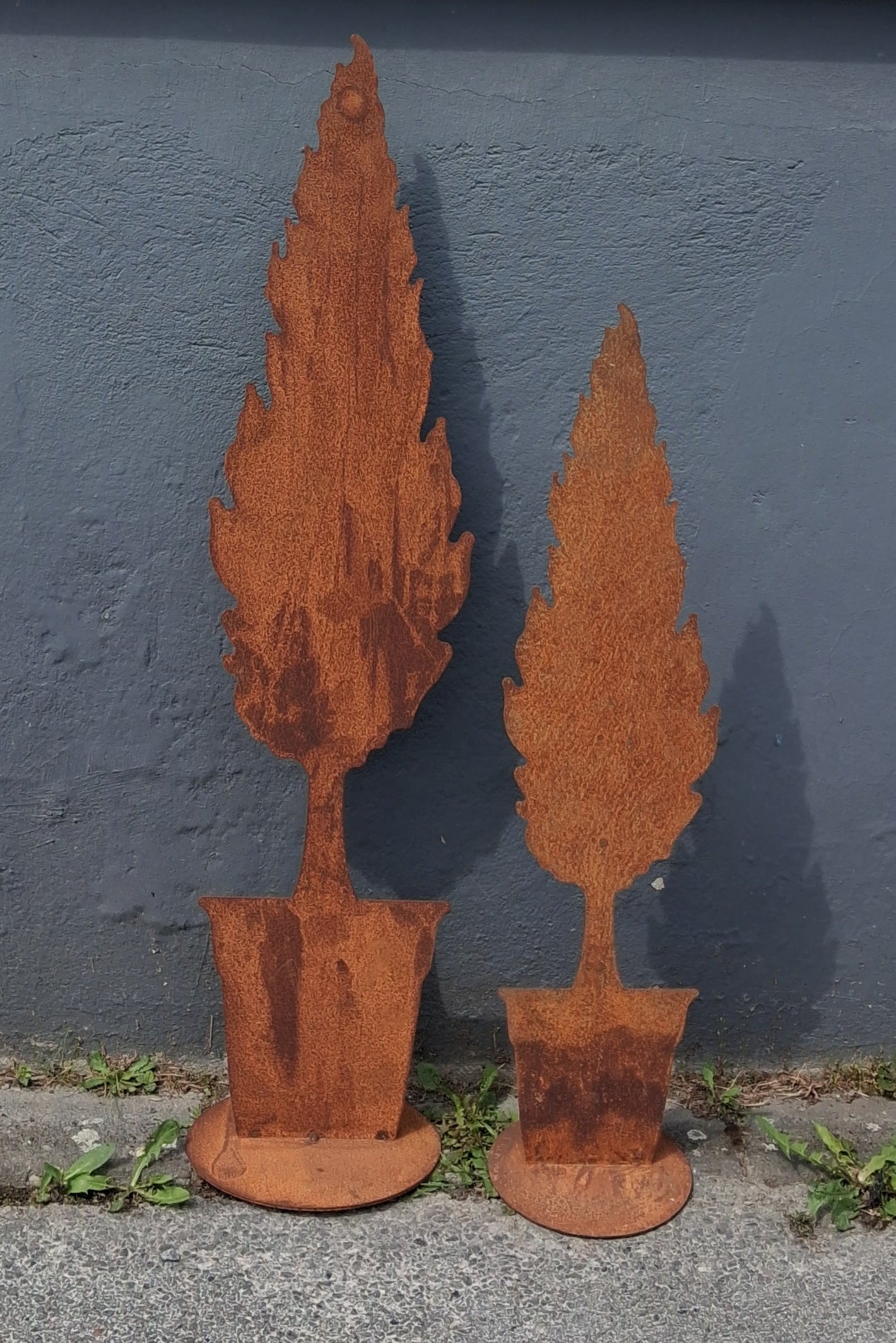 NEU !! Großer stabiler Baum im Topf ca. 80 cm hoch aus Metall in Edelrost Dekoration Herbst Wald Fenster Konifere Thuja Tanne